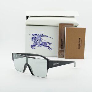 Burberry BE4291 3001/69 Shield Sunglasses - Black/Grey Tampo Silver